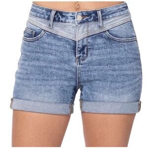 Judy Blue Shorts Womens Size 28 Medium Denim Jean Shorts Inseam 3in 2 Tone Yoke